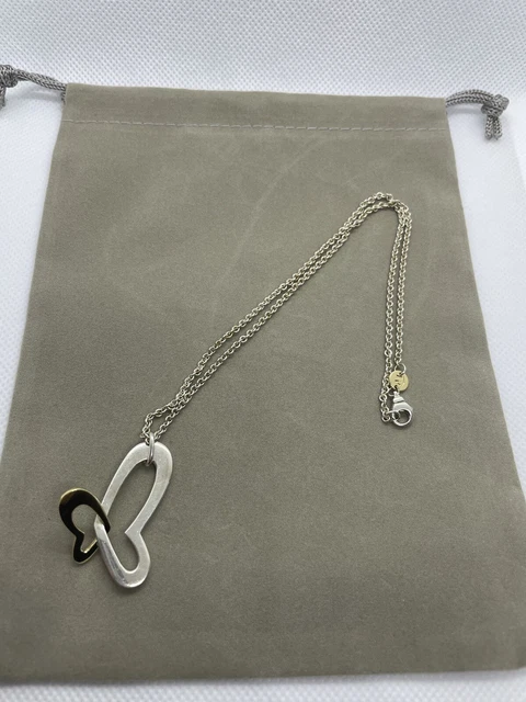 Movado Butterfly Necklace 18K Gold and Sterling Silver Movado Butterfly Necklace 18K Gold and Sterling Silver