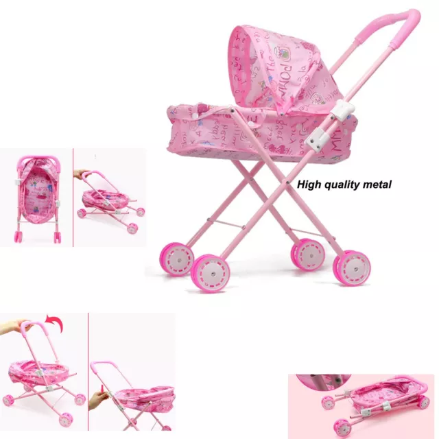 Baby Kids child Dolls Buggy Stroller Jogger Dolls Pram Pushchair Girls Toy UK