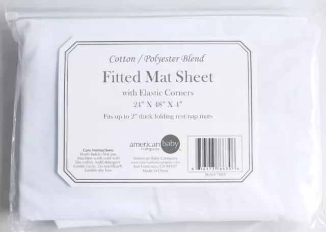 American Baby Company Cotton Blend Fitted Mat Sheet Elastic Corners Rest/Nap Mat