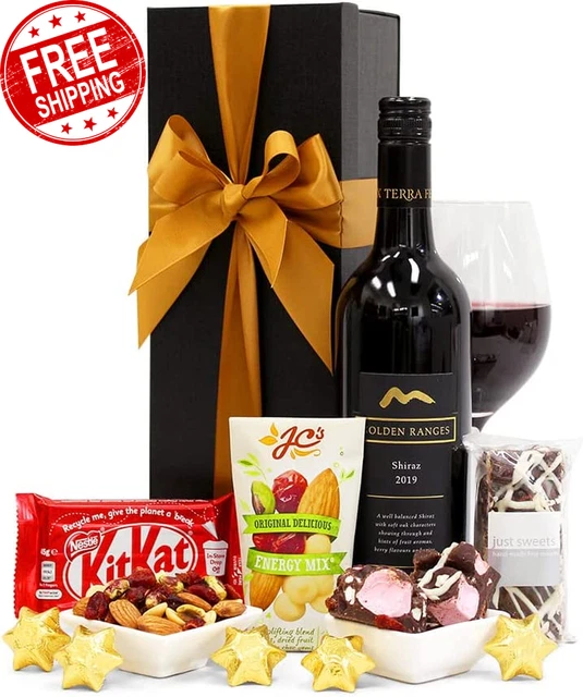 Wine & Chocolate Hamper - Wine Party Gift Box Hamper for Birthdays, Graduations,
