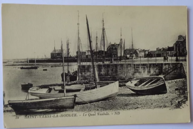 Saint Vaast La Hougue 50 CPA The Wharf Vauban Good Condition 1923