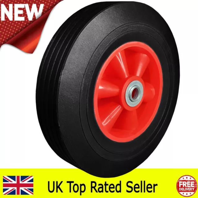 10"  SOLID RUBBER WHEEL Off Set Sack Truck Trolley 255 mm with Roller Bearings