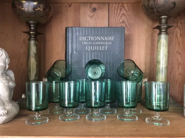 Ensemble de 12 Verres Vintage Luminarc Vert Clair: Une Touche d'Élégance