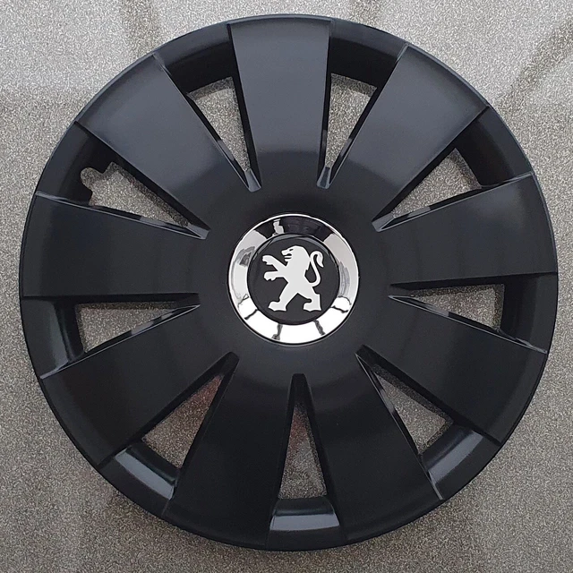 Black 15" wheel trims to fit Peugeot 207