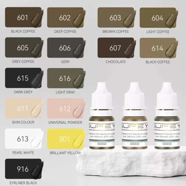 8ml Microblading Pigments Tattoo Ink Milkly Colors For Semi Permanent MakeUp Set