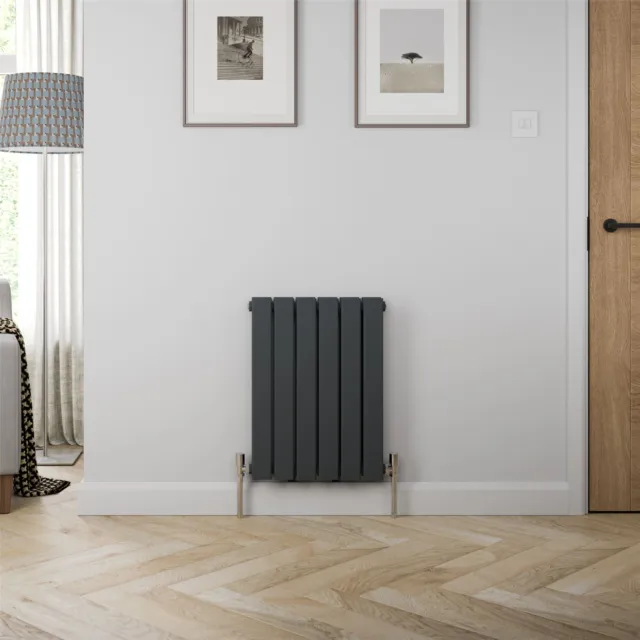 RadiLux Designer Radiator Horizontal Double Flat Panel Rad Anthracite 600x456mm