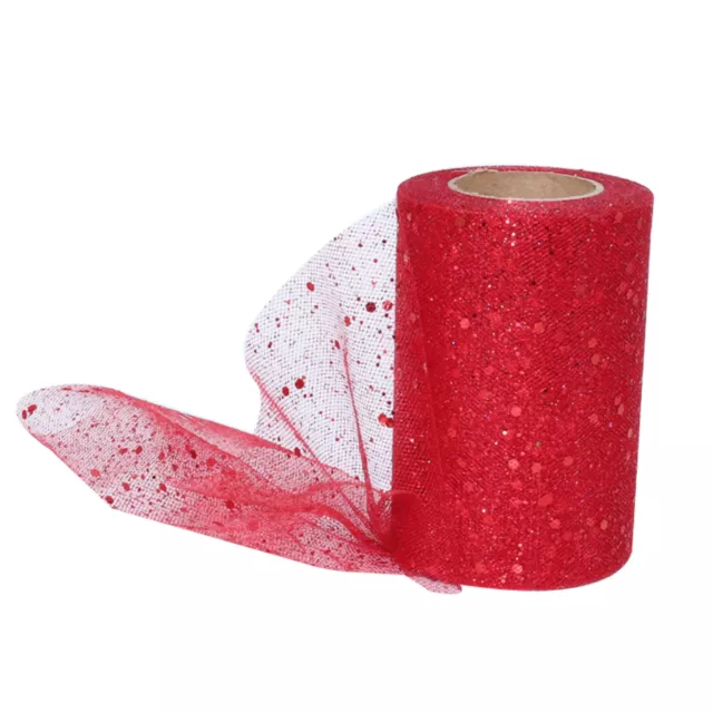 Tulle Fabric Roll Glitter Portable Sequin Tulle Spool Nice Texture