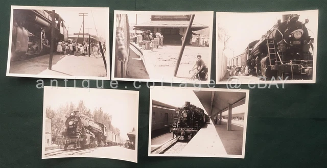 SET Vintage 5 Stck. N de M EISENBAHN 5x7 PERSONENBAHNHOF FOTOS Lok MEXIKO