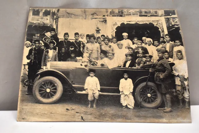 Vintage Moteur Voiture Photo De Mariage Barat Indien Ceremonie Collection Rare 3