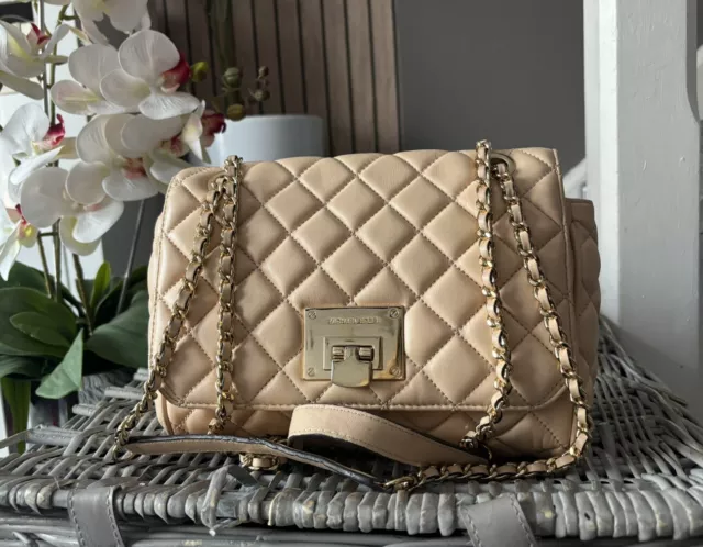 MICHAEL KORS Sloan Quilted Leather Shoulder Bag Crossbody Bag Chain Strap