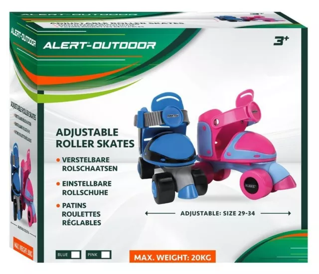 Kinder Rollschuhe Roller Skates Anfänger verstellbar in 29 30 31 32 33 34 blau 2