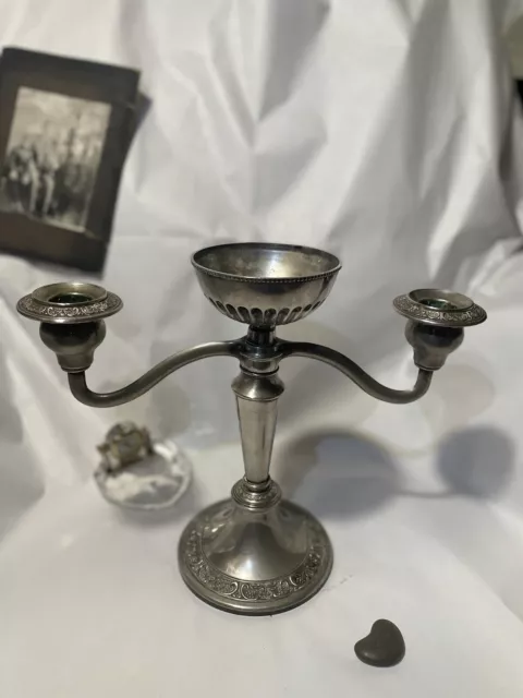 Vintage Silver Plate 3 Arm Candle holder Grenadier (England)