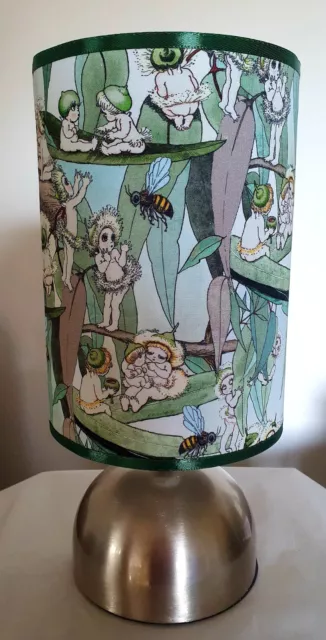 May Gibbs gumnut babies touch Lamp fabric shade snugglepot cuddlepie with bulb