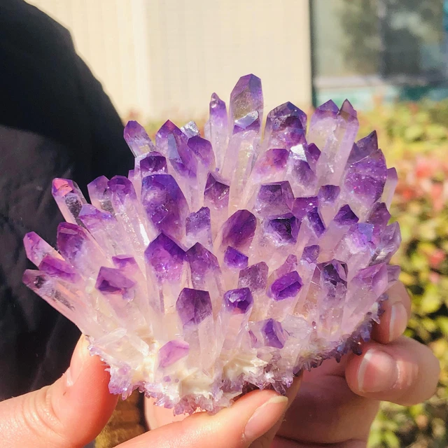 330g New Find purpl Phantom Quartz Crystal Cluster Mineral Specimen Healing