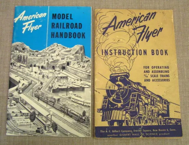 (2) 1952 American Flyer Train Books - Model Railroad Handbook & Instruction Book