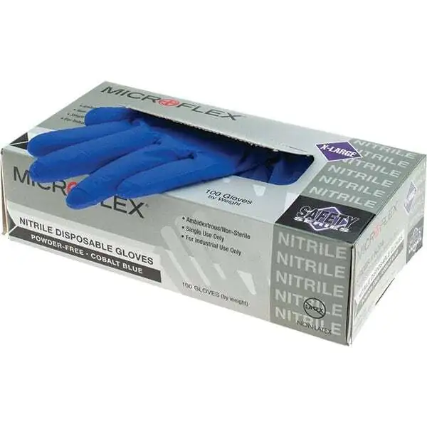 100 Pack Microflex N274 Disposable Gloves, Nitrile