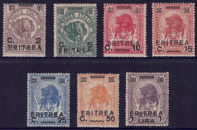 ERITREA 1922 Francobolli di Somalia soprastampati 7v MNH**
