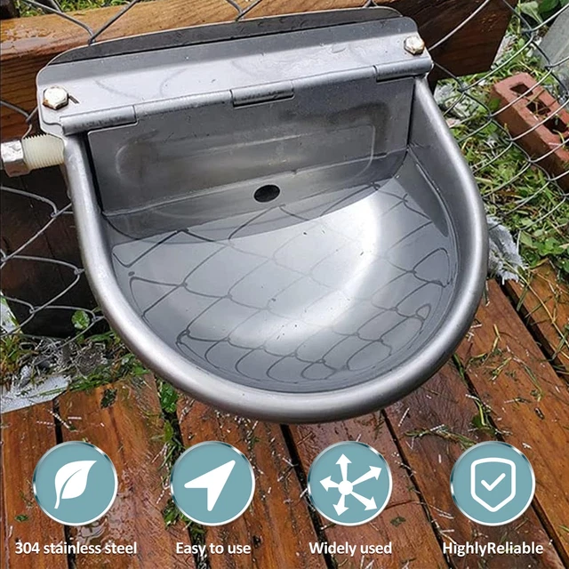 Water Dispenser For Cats Automatic Dog Drinking Water Bowl, 304 Stainless Steel Outdoor Waterer Horse Pig Cow Large Animal Dispenser 2 Float Valves Pipe Hose Quick Connector E Automatic Animal Water Bowl Water Dispenser For Cats Automatic Dog Drinking Water Bowl, 304 Stainless Steel Outdoor Waterer Horse Pig Cow Large Animal Dispenser 2 Float Valves Pipe Hose Quick Connector E Automatic Animal Water Bowl