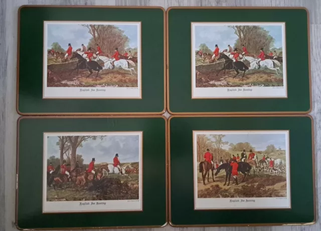 4 Kork Tischsets von Pimpernel England Fuchsjagd Fox Hunting gemalt J.Herring