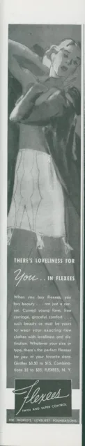 1938 Flexees Corset Loveliness Stylish Woman Girdle Perfect Vtg Print Ad LHJ2