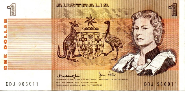 Australia 1 Dollar Banknote,  Circulated