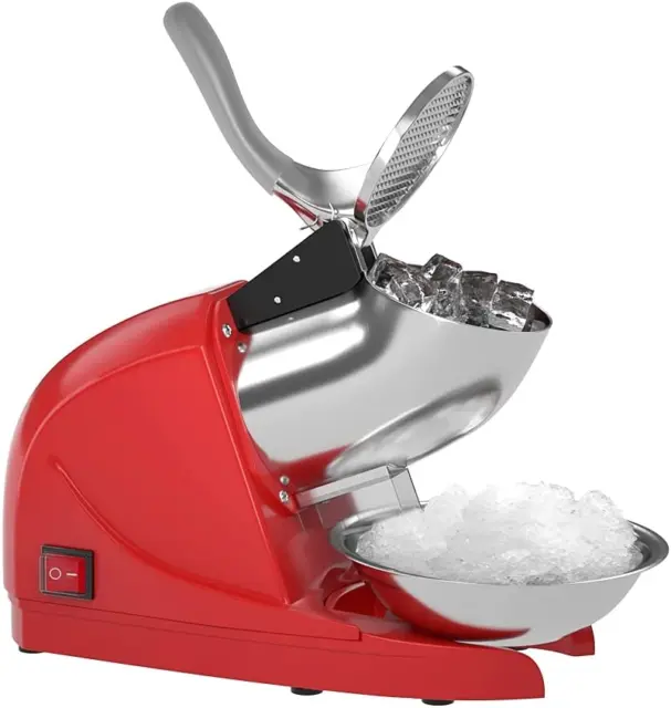 Ice Shaver Prevent Splash Electric Three Blades Snow Cone Maker Stainless S