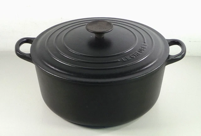 Le Creuset Topf Bräter Gusseisen schwarz D= 27 cm gebraucht