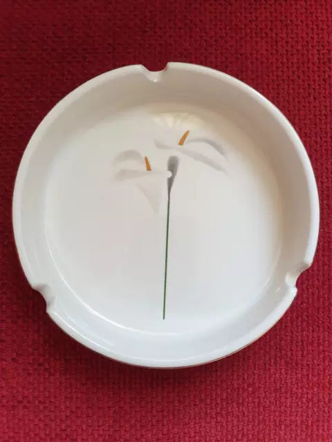 Vintage Golden Calla Ceramic Ashtray By Otagiri Japan