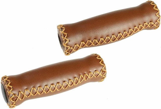 Vinyl Leather Grips - Brown, for 7/8" Handle Bars of Beach Cruiser Bikes