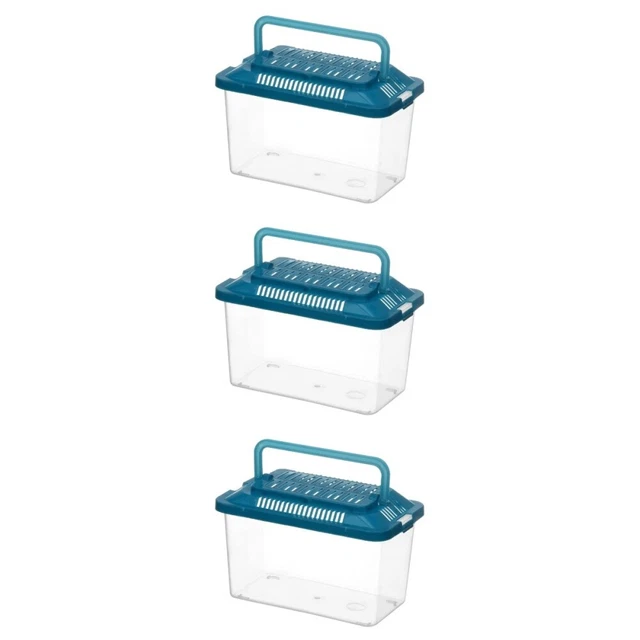 3 Pack Plastic Turtle Fish Tank Reptile Terrarium Amphibious Go Containers
