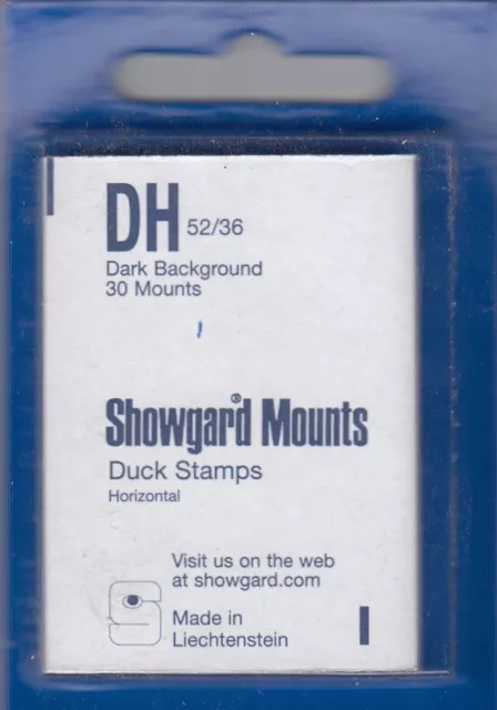 Showgard Stamp Mounts DH 52/36 Black Duck Stamps Horizontal Pack Of 30