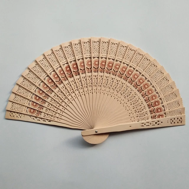 Ventilador plegable a mano 1 pieza estilo vintage decoración de boda con bambú bambú