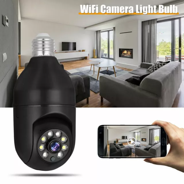 Wireless WiFi Light Bulb Camera Outdoor 360° Panoramic 1080P HD Security Camera