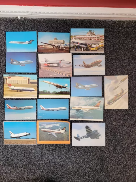 Joblot Of Vintage Airlines/aircraft Postcards