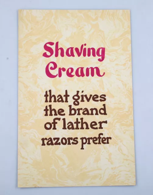1932 Drug Store Advertising Window Display Placard Shaving Cream Lather