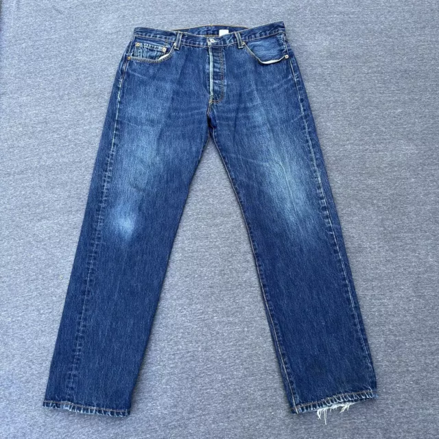 Levis 501 VTG Button Fly Jeans Men's 35x32 (Actual 35x31) Blue Straight Leg USA