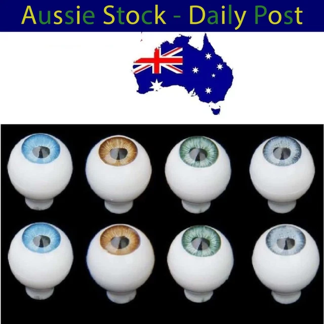 Eyes Doll Blue Tan Grey Green Eyeballs Round Plastic Bear 4 Pairs 8mm
