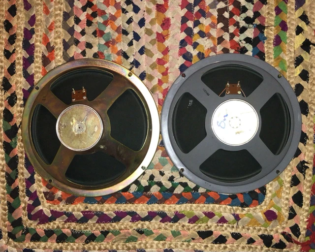 Pair of matching 2x10 Elac C 10" ceramic guitar speakers 1965 Wem Vox Dallas