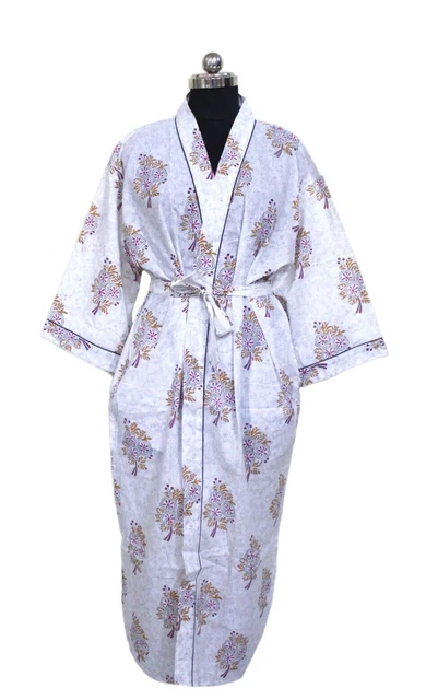 Hand Block Printed Bridesmaid Kimono Robe, Floral Print Kimono, Beach Wear Dress