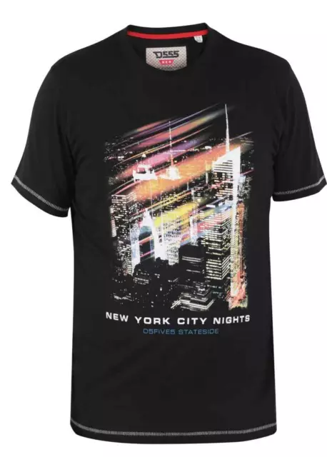 Duca Uomo Camborne T-Shirt New York City Nights Stampato Tee D555 Re Misura Top