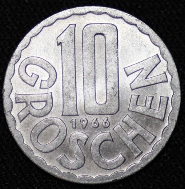 AUSTRIA ~ 1966 ~ 10 Groschen ~ Quality World Coin ☘️ W-#169 ☘️