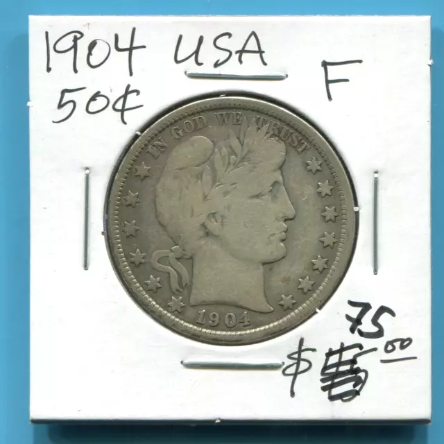 Usa - Beautiful Historical Silver Barber Half Dollar 1904, Km# 116