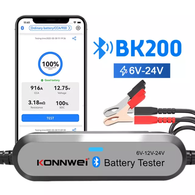 Bluetooth Car Battery Tester 6V 12V 24V Battery Test Charging Analyzer 2000CCA