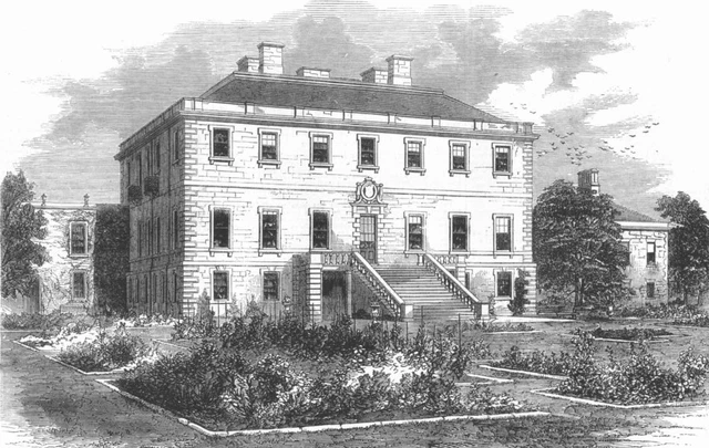 SCOTLAND. Haddo House, seat of Earl of Aberdeen, antique print, 1857