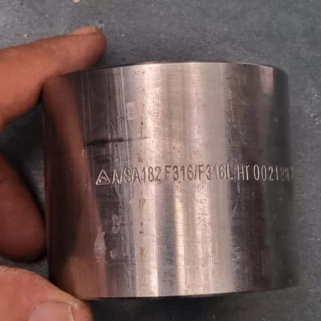 A/SA182F316/F316L B16 3M 2X 1 1/2 Weld-On Coupling Socket 2