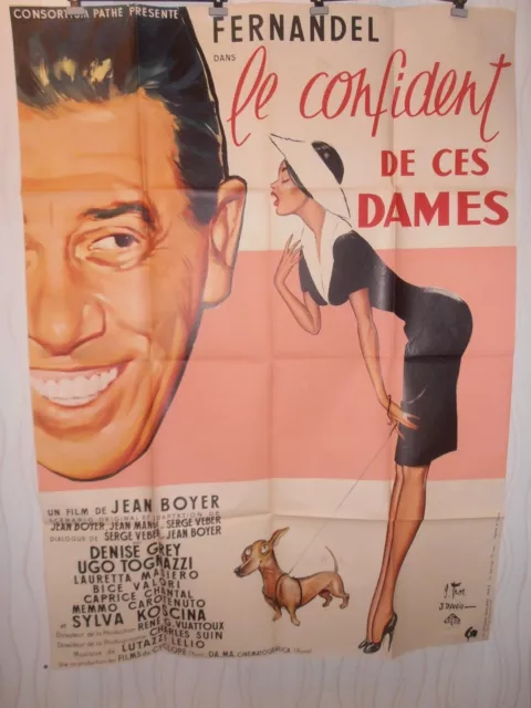 AFFICHE FERNANDEL LE CONFIDENT DE CES DAMES 120x160 cm Réalisé en 1959 (ref 56