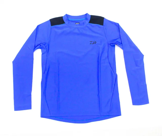 Sale Daiwa DE-6007 T Shirt Long Sleeve Quick Dry Blue Size L 110495