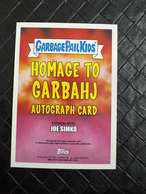 ADAM BOMB AUTO Joe Simko 2025 Garbage PAIL KIDS Worst GPK 40th Garbahj ...
