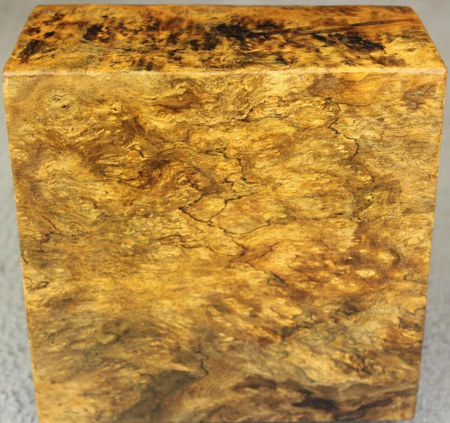 Sindora Burl Girando En Blanco 3"" X 6"" X 6"" Multicolores - ¡Figurado Como Mármol! Sdb061