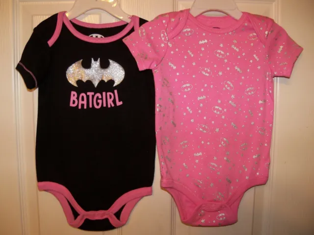 BatGirl Batman 2 Pack One Piece Bodysuit Infant Baby Girl Size 3 - 6  Months NWT
